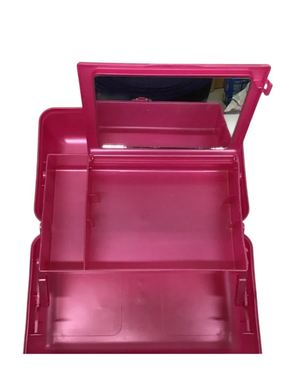 Caboodles Vintage 1990s Pink Makeup Case with Mirror and Tray